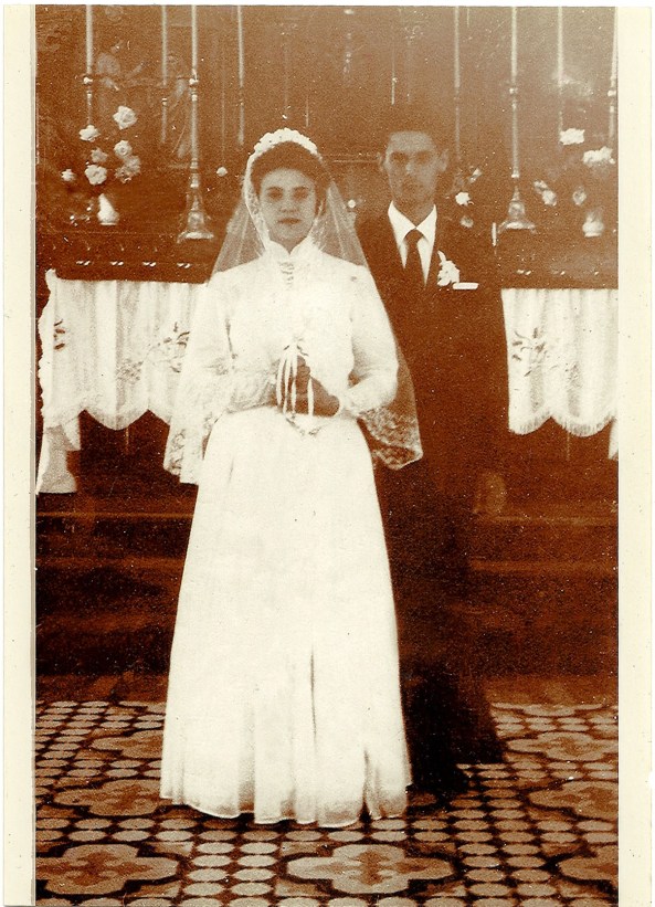 Casamento Nida Darós e Gentil Cecato - 28-12-1957 - Igreja Matriz Nova Trento